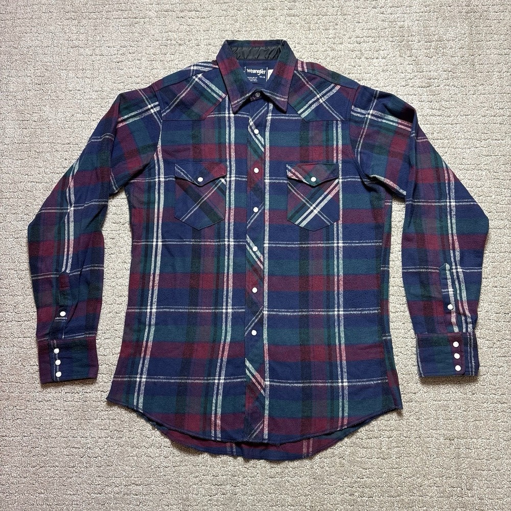 Vintage Wrangler Shirt Mens Plaid Pearl Snap Western Cowboy 90's 16 1/2-36